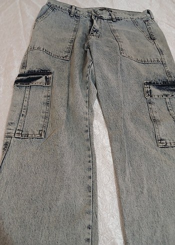 Erkek Baggy Kargo Cep Kot Pantolon - Görsel 2