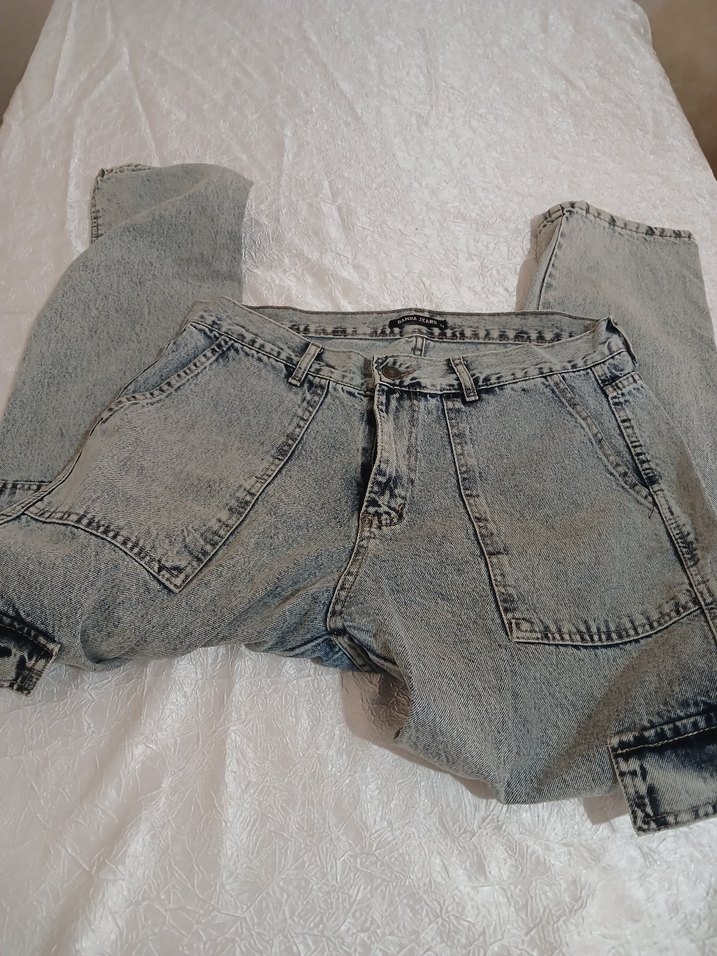 Erkek Baggy Kargo Cep Kot Pantolon - Görsel 3