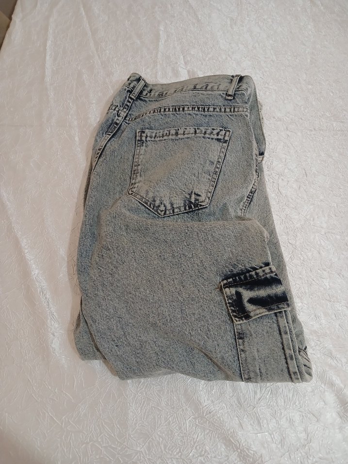 Erkek Baggy Kargo Cep Kot Pantolon - Görsel 4