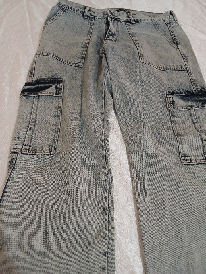 Erkek Baggy Kargo Cep Kot Pantolon - Görsel 2