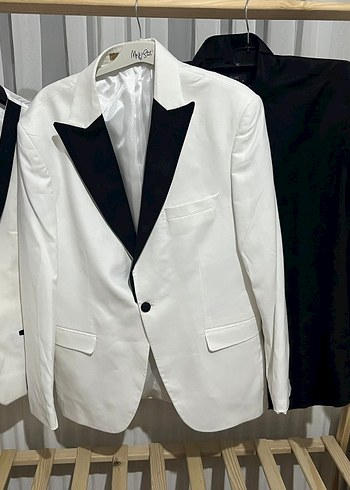 Erkek Siyah Beyaz Takım Elbise Smokin - Görsel 5