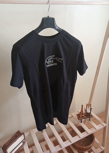 Lacoste Siyah Nakışlı Siyah Tişört - Görsel 2