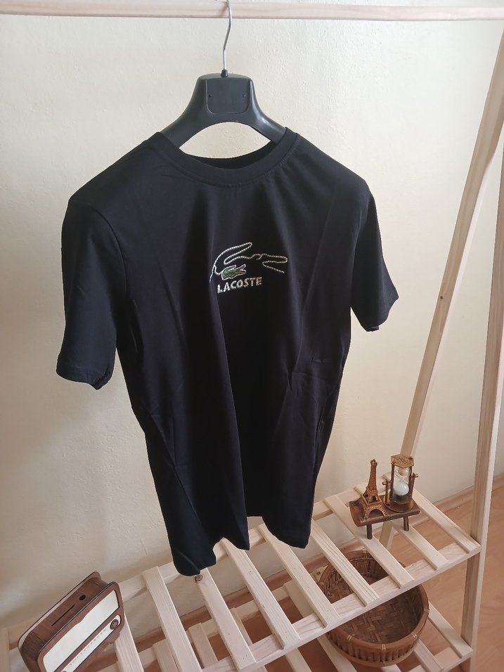 Lacoste Siyah Nakışlı Siyah Tişört - Görsel 2