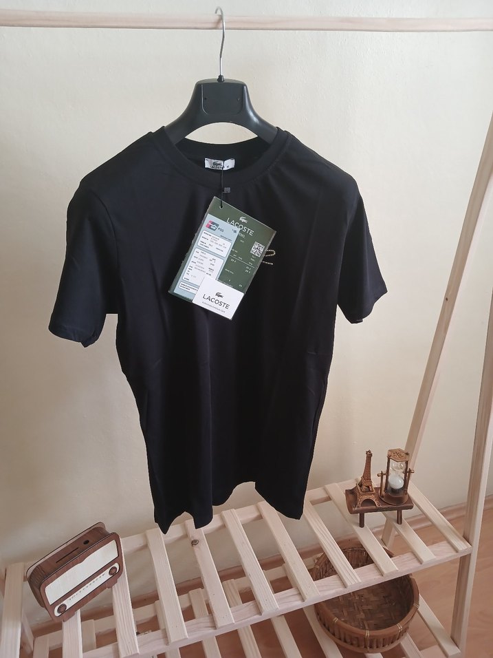 Lacoste Siyah Nakışlı Siyah Tişört - Görsel 4