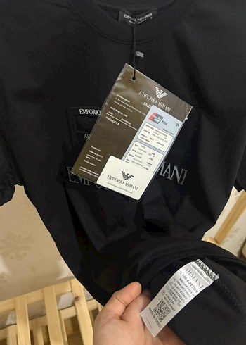 Emporio Armani Siyah Nakışlı Premium Tişört - Görsel 7