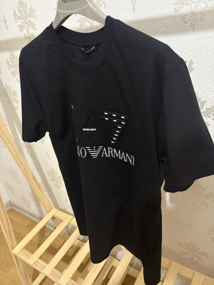 Emporio Armani Siyah Nakışlı Premium Tişört - Görsel 5