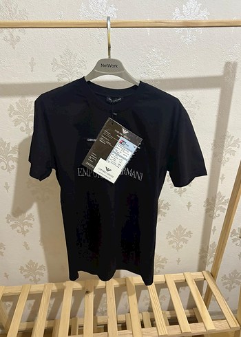 Emporio Armani Siyah Nakışlı Premium Tişört - Görsel 4