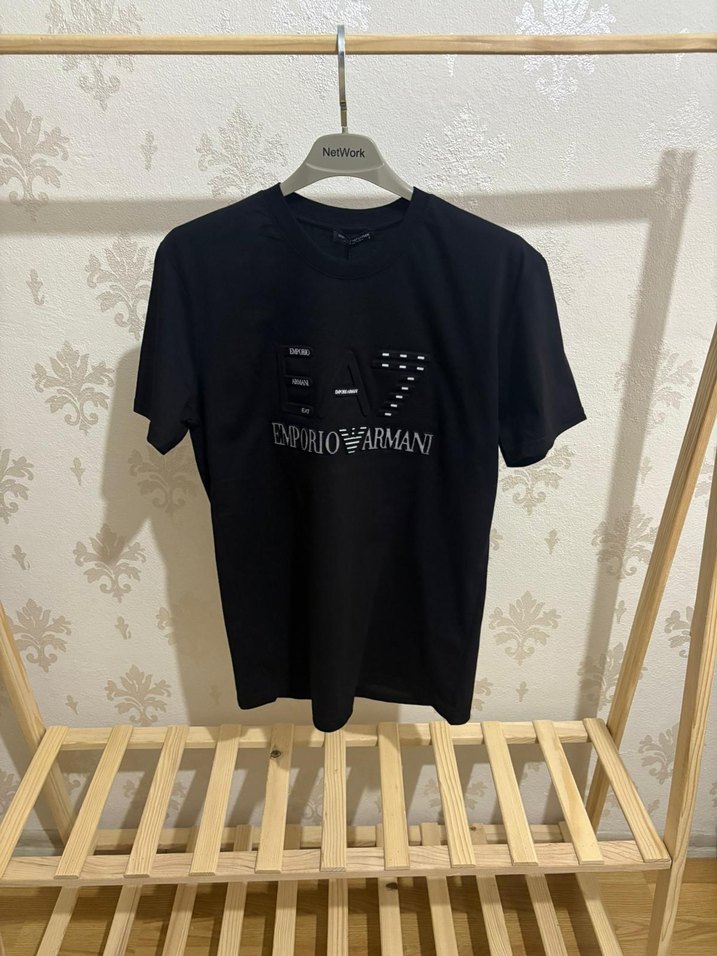 Emporio Armani Siyah Nakışlı Premium Tişört - Görsel 2