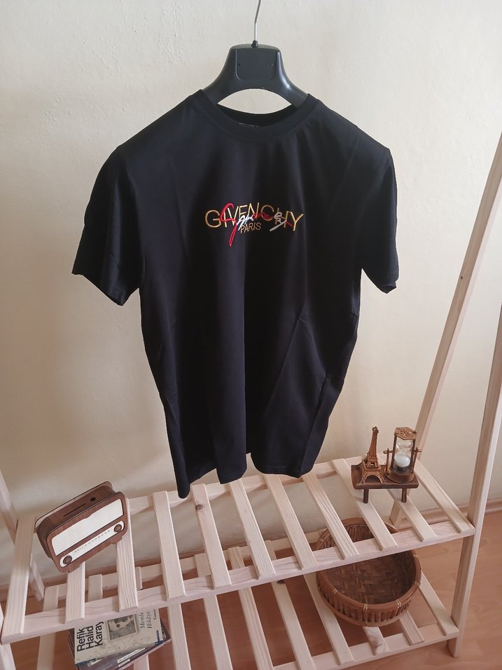 Siyah Oversize Givenchy Premium Tişört - Görsel 2