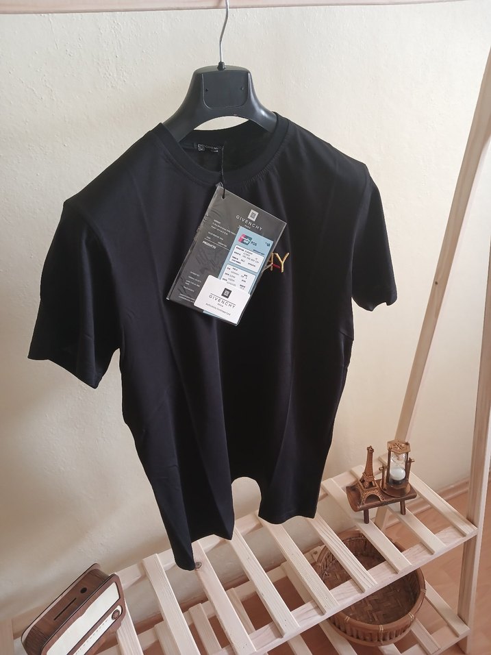 Siyah Oversize Givenchy Premium Tişört - Görsel 4
