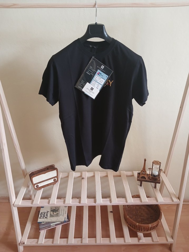 Siyah Oversize Givenchy Premium Tişört - Görsel 3