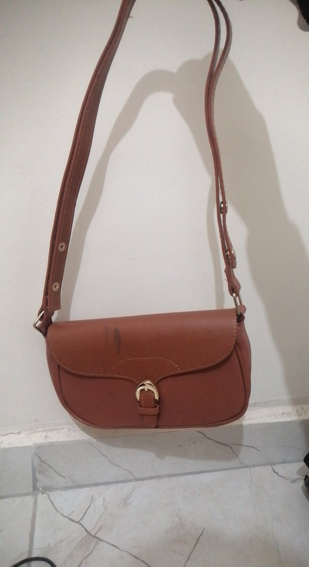 Bej Deri Kadın Çanta Tokalı - Görsel 2