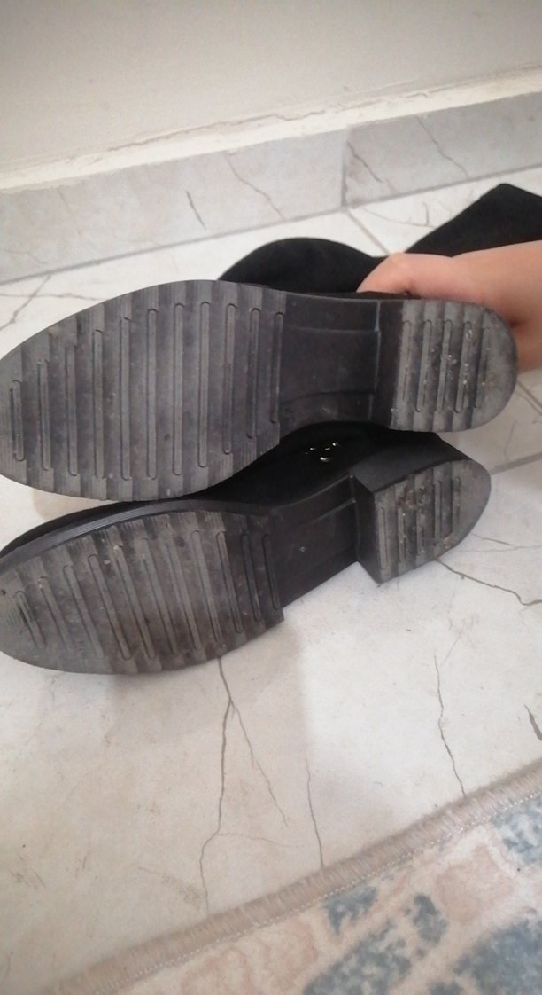 Siyah Süet Dizüstü çorap çizme - Görsel 3