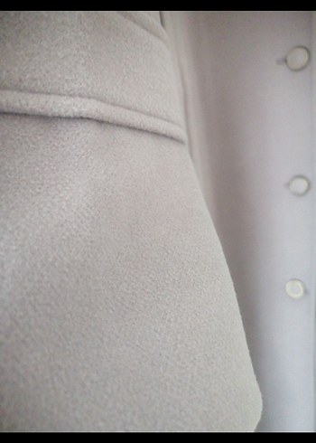 Bej Uzun Düğmeli Kadın Kaban - Görsel 7