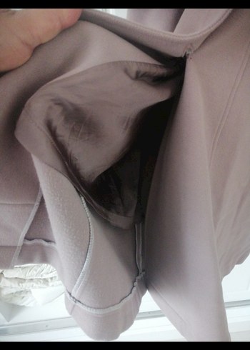 Bej Uzun Düğmeli Kadın Kaban - Görsel 5