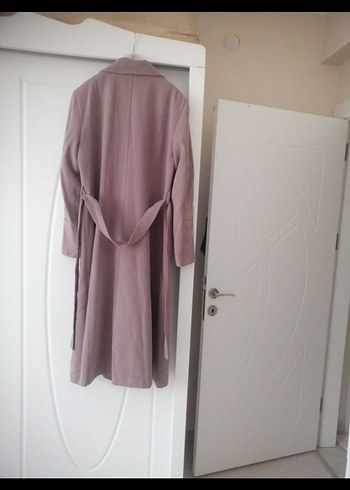 Bej Uzun Düğmeli Kadın Kaban - Görsel 2