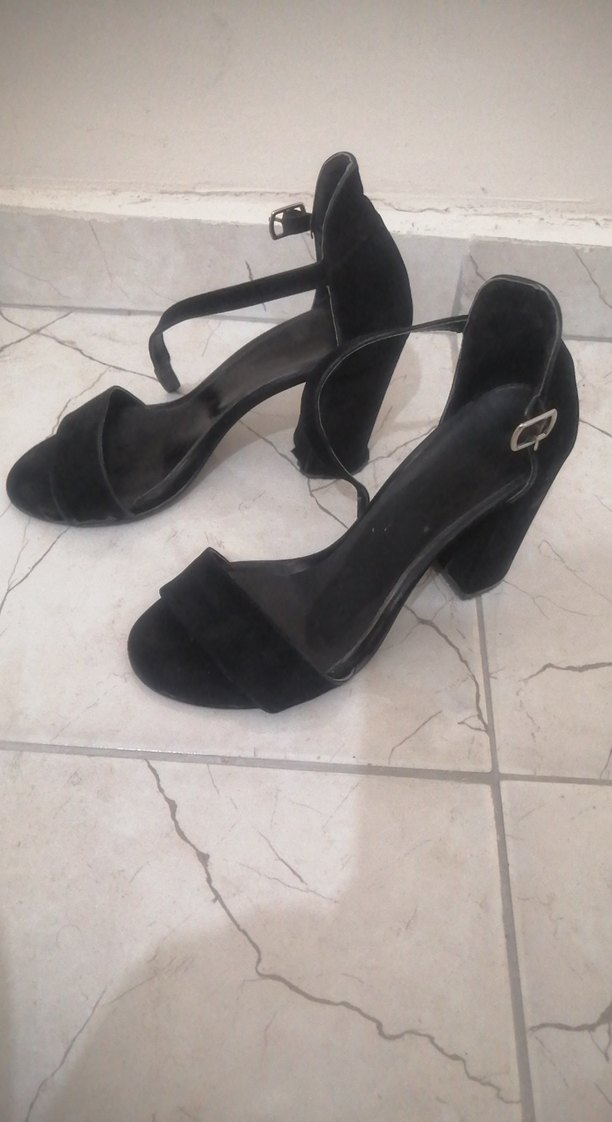 Siyah Tokalı Blok Topuklu Kadın Abiye Ayakkabı - Görsel 3