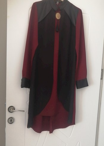 Bordo Uzun Kollu Gotik Kadın Tunik