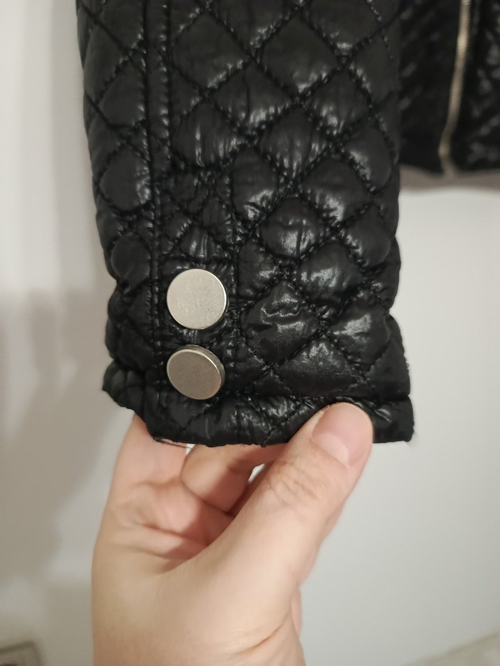 Kadın Siyah Deri Biker Ceket - Görsel 2