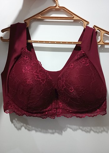 Bordo Dantelli Bohem Midi Sütyen - Görsel 2