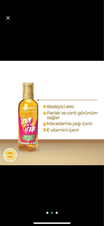 Beden Renk Watsons Marka Besleyici Saç Bakım Yağı