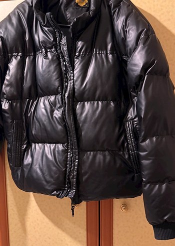 xl Beden Siyah Deri erkek Kışlık Mont