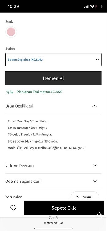 s Beden Saten elbise