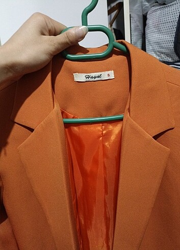 s Beden turuncu Renk Turuncu Blazer Ceket 