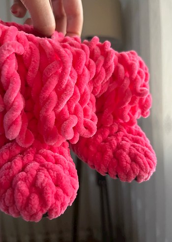 Kızlar için Renkli Örgü Sıcak Ev Terliği - Görsel 3