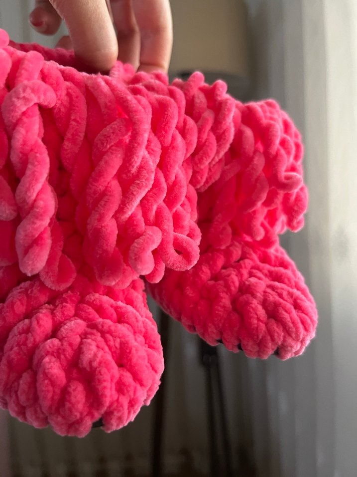 Kızlar için Renkli Örgü Sıcak Ev Terliği - Görsel 3