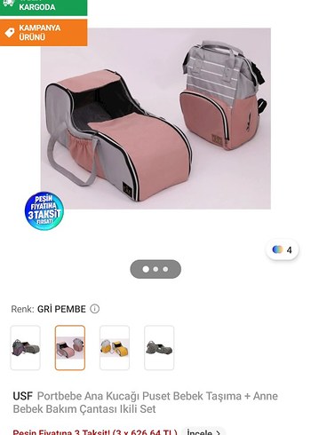 siyah&bej Renkli Bebek Taşıma Puseti,ana kucağı - Görsel 2