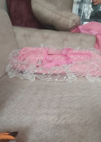 Pembe Desenli hastane çıkışı bebek taşıma puseti ve Çantaı Seti - Görsel 7