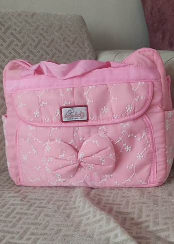 Pembe Desenli hastane çıkışı bebek taşıma puseti ve Çantaı Seti - Görsel 3