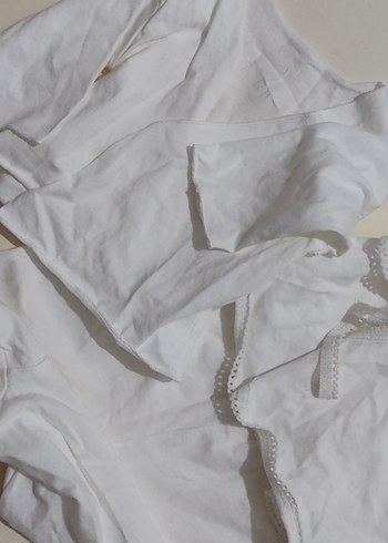 Beyaz yeni doğan  hastane çikisi üçlü set cıvıl marka - Görsel 3