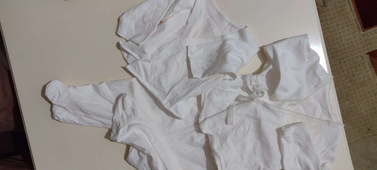 Beyaz yeni doğan  hastane çikisi üçlü set cıvıl marka - Görsel 3