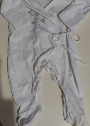 ip detayli Bebek Hastane çıkışı Tulumu Beyaz - Görsel 2