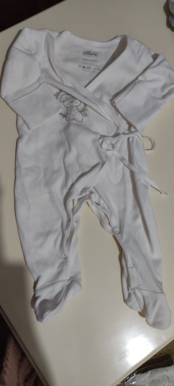 ip detayli Bebek  Hastane çıkışı Tulumu Beyaz - Görsel 2