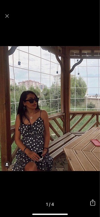 m Beden siyah Renk Puantiyeli elbise