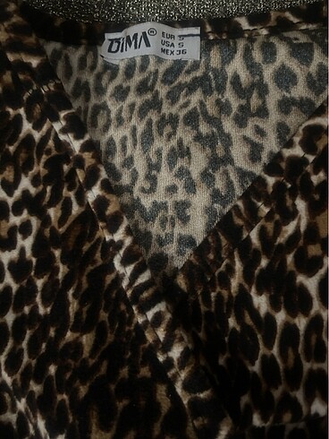 Kruvaze bluz leopar - Görsel 4