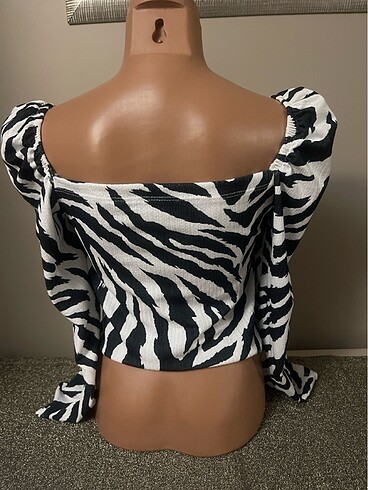 Alaçatı Zebra büzgülü bluz - Görsel 3