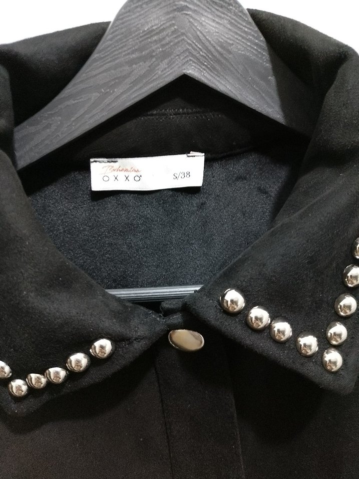 Siyah Püsküllü Süet Kadın Ceket - Görsel 3