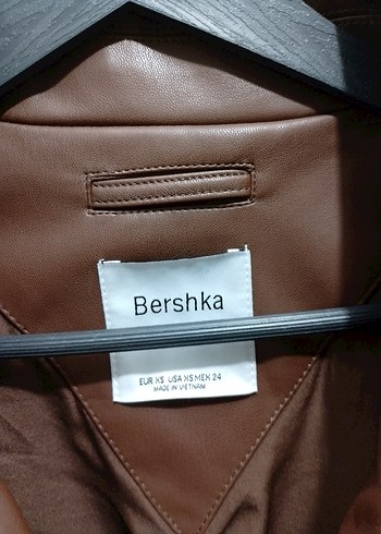 Düğmeli Kahverengi Deri Kadın Ceket - Görsel 2