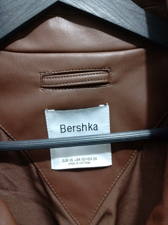 Düğmeli Kahverengi Deri Kadın Ceket - Görsel 2