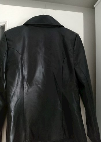 Kadın Siyah Deri Fermuarlı Ceket - Görsel 6