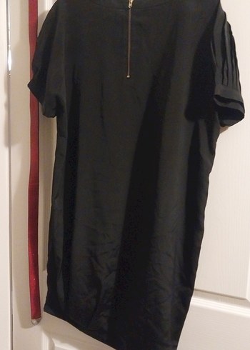 Siyah Drapeli Midi Kadın Elbise - Görsel 2