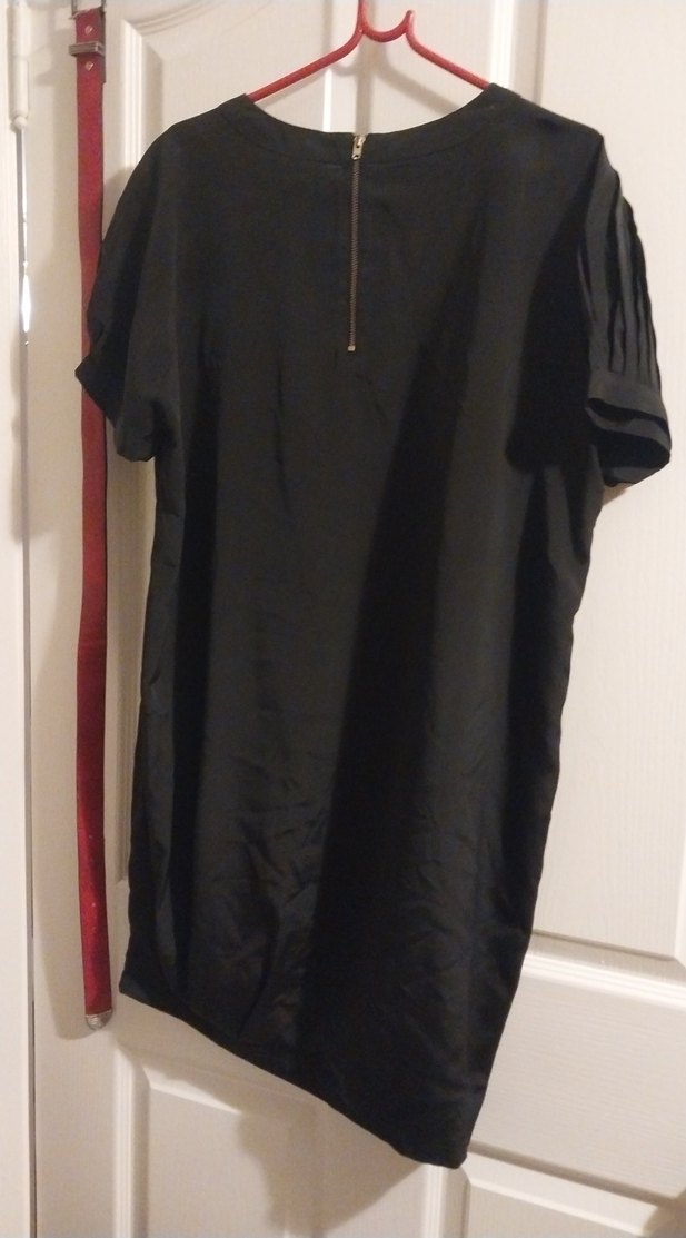 Siyah Drapeli Midi Kadın Elbise - Görsel 2