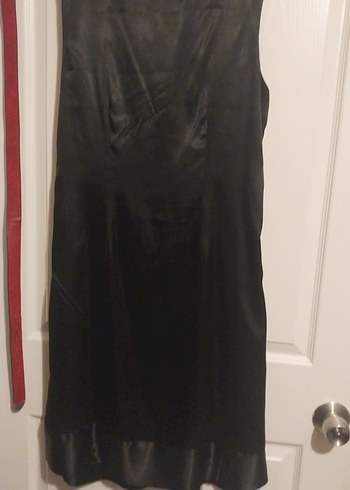 Siyah Uzun V Yakalı Kadın Abiye Elbise - Görsel 2