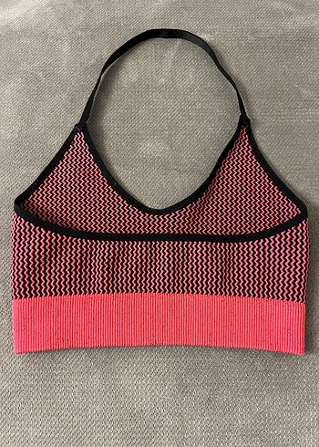 Asos Pembe Örgü İnce Askılı Crop Top
