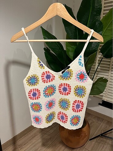 Askılı triko crop büstiyer