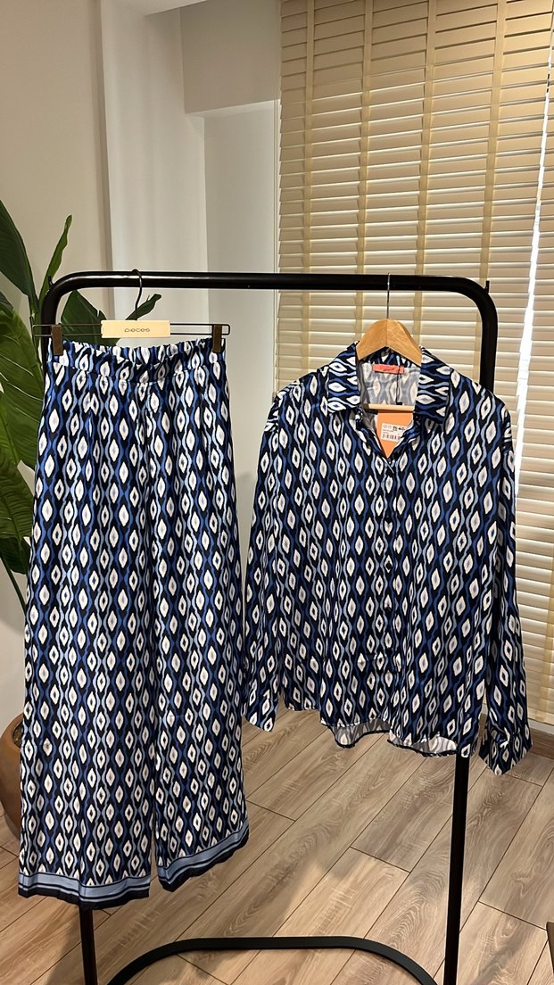 Bohem V Yaka Uzun Kollu kadın ikili  Takım - Görsel 3